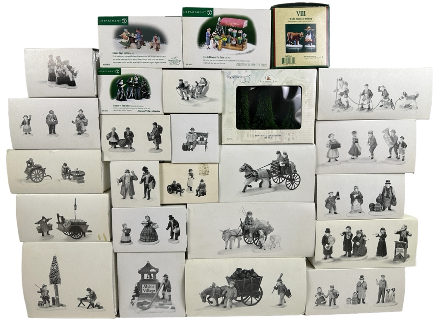 (25) Department 56 Hand Painted Porcelain Accessories People With Boxes - See Photos [Photo 2]