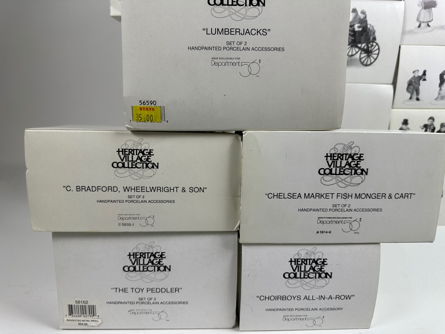 (25) Department 56 Hand Painted Porcelain Accessories People With Boxes - See Photos [Photo 15]