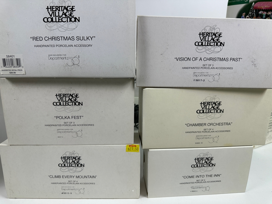 (25) Department 56 Hand Painted Porcelain Accessories People With Boxes - See Photos [Photo 16]