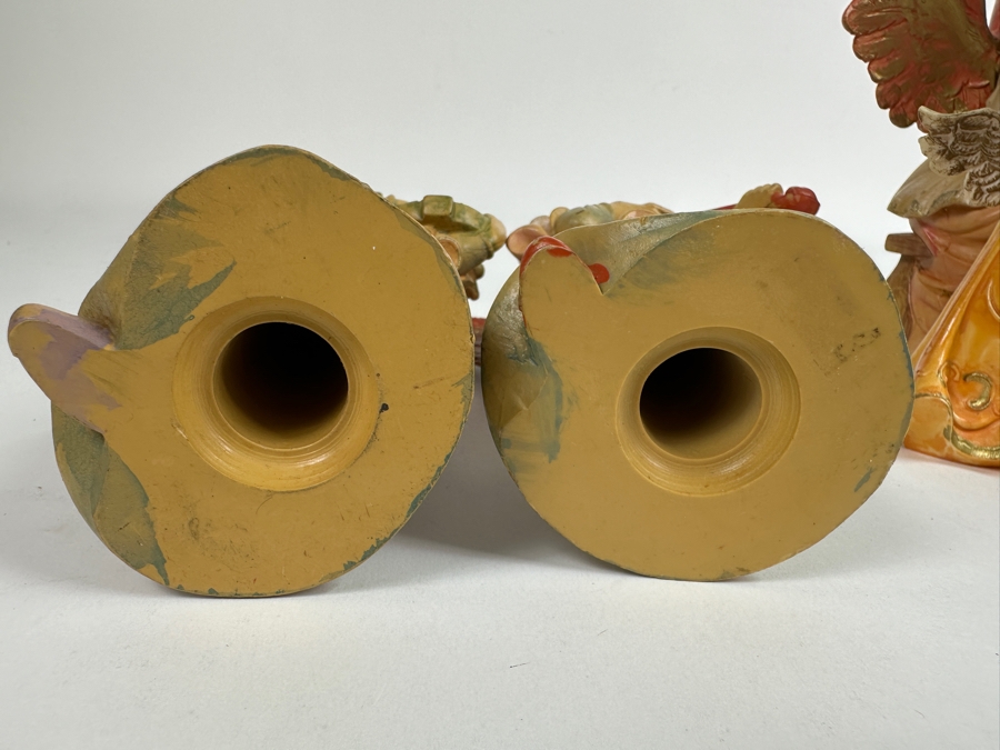 Set Of Five Hand Painted Polychrome Resin Italian Angels Figurines 4.5H To 7.5H [Photo 8]