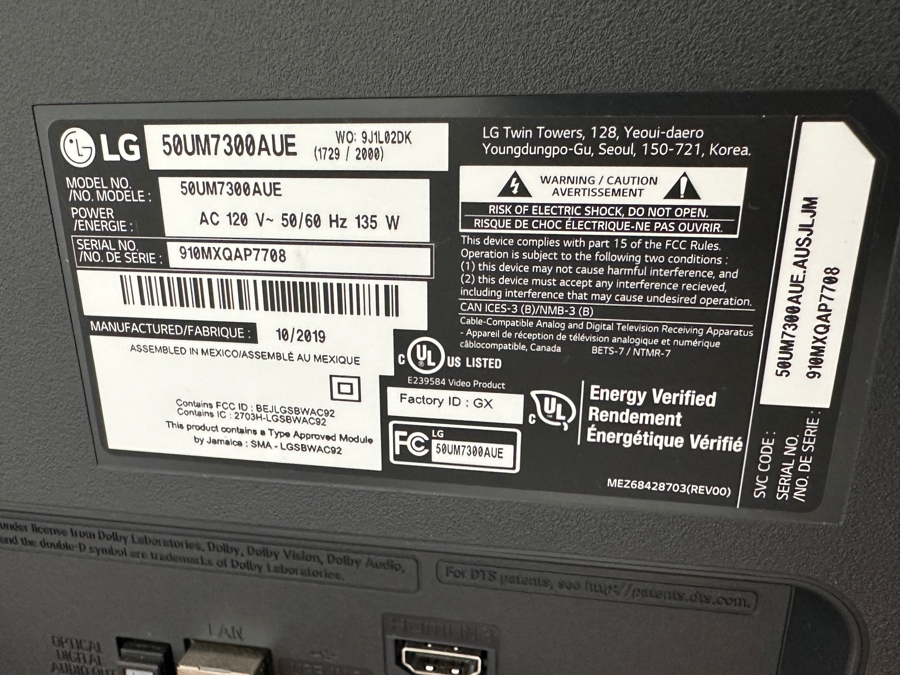 LG 50UM7300AUE 50 Inch Class 4K Ultra HD LED LCD TV [Photo 6]