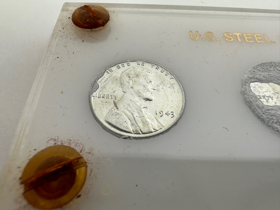 Collection Of Vintage United States Cents Pennies: 1857 Flying Eagle Penny, WWII Steel Cents, Misstamped Penny & 1902 Indian Head Penny [Photo 6]
