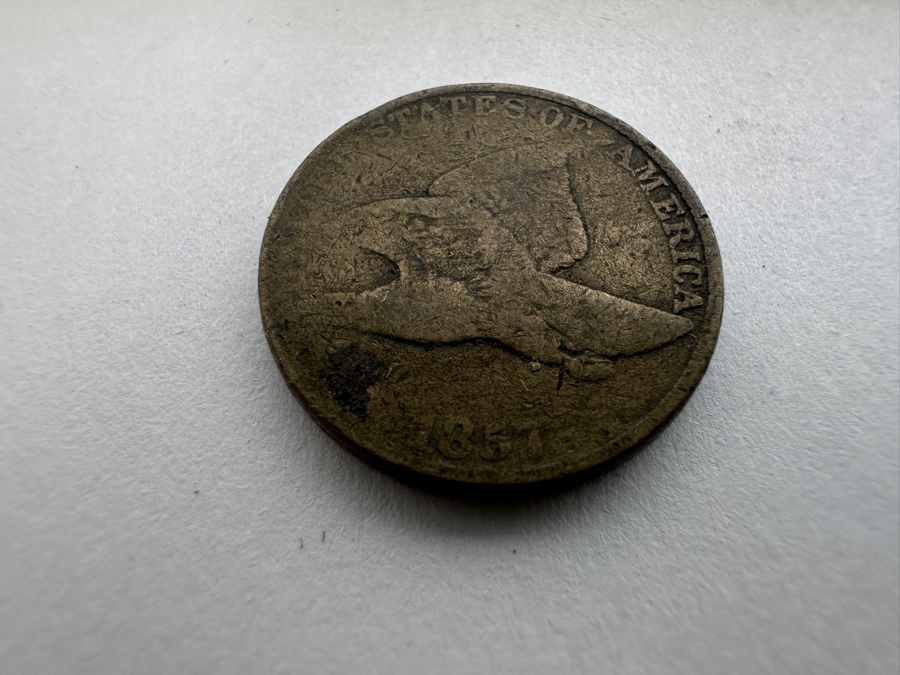 Collection Of Vintage United States Cents Pennies: 1857 Flying Eagle Penny, WWII Steel Cents, Misstamped Penny & 1902 Indian Head Penny [Photo 3]