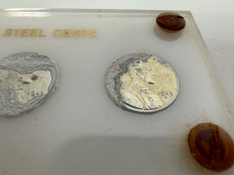 Collection Of Vintage United States Cents Pennies: 1857 Flying Eagle Penny, WWII Steel Cents, Misstamped Penny & 1902 Indian Head Penny [Photo 8]