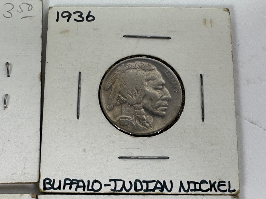 (4) Vintage 1935, 2 X 1936 & 1937 Buffalo Indian Nickels [Photo 6]