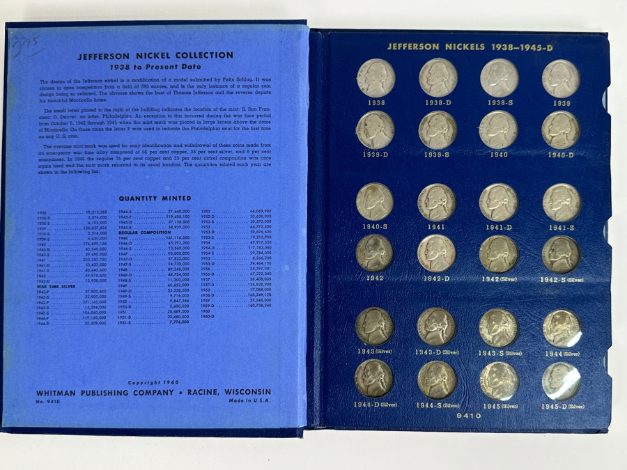 Complete Set Of Jefferson Nickels 1938-1961 Including Silver Nickels [Photo 3]