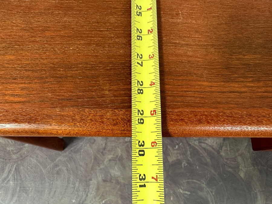 Vintage Mid-Century Danish Modern Teak Desk (Note That The Left Legs Have Hairline Cracks And Needs Repair - See Photos) 45W X 29.5D X 28H [Photo 15]