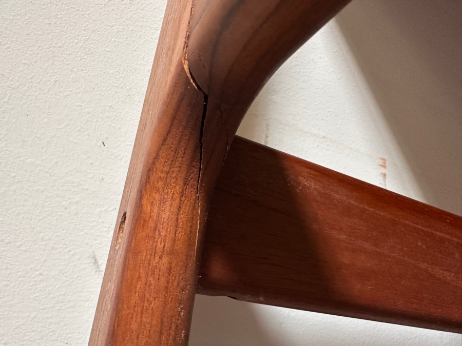 Vintage Mid-Century Danish Modern Teak Desk (Note That The Left Legs Have Hairline Cracks And Needs Repair - See Photos) 45W X 29.5D X 28H [Photo 12]