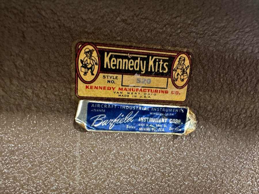 Vintage Kennedy Kits Metal Toolbox Style No. 520 With Various Tools Including Files And Drill Bits 20W X 8D X 13H [Photo 3]