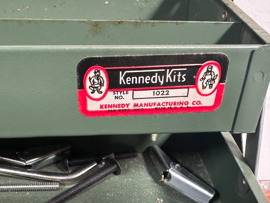 Vintage Kennedy Kits Metal Toolbox Style No. 1022 With Various Electrical Related Items 22W X 10D X 12.5H [Photo 3]