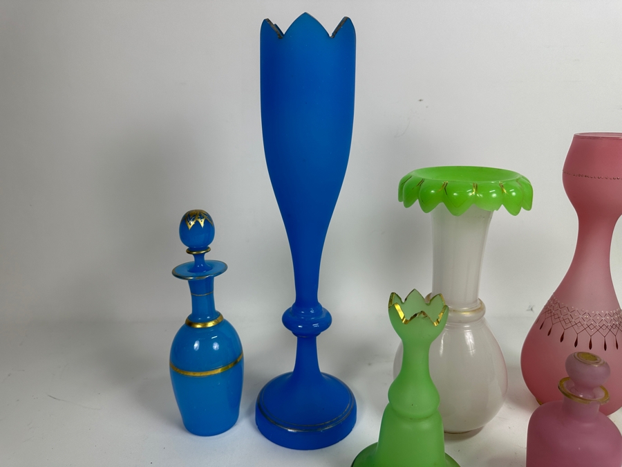 Just Added - Large Vintage Opaline Glass Collection - All Pieces Have Imperfections [Photo 11]