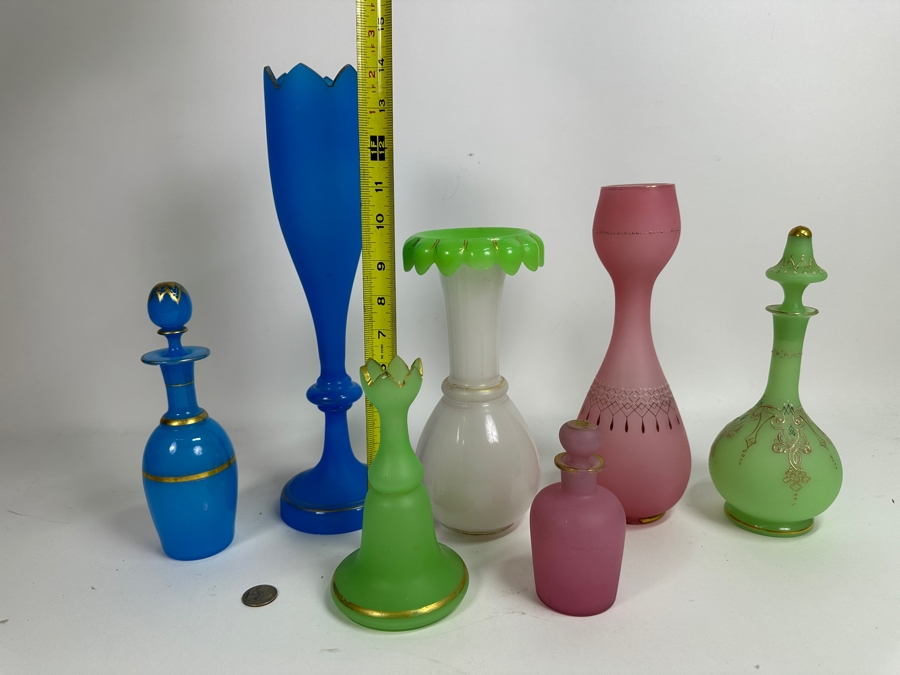 Just Added - Large Vintage Opaline Glass Collection - All Pieces Have Imperfections [Photo 15]