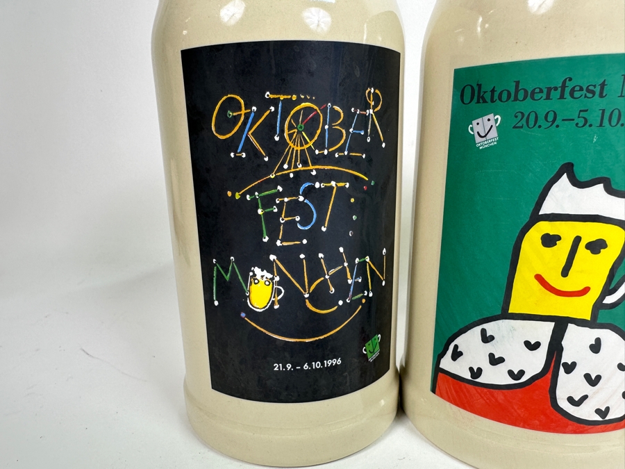 Collection Of Vintage German Oktoberfest Munchen 1L Ceramic Beer Mugs By Rastal 7.5H [Photo 2]