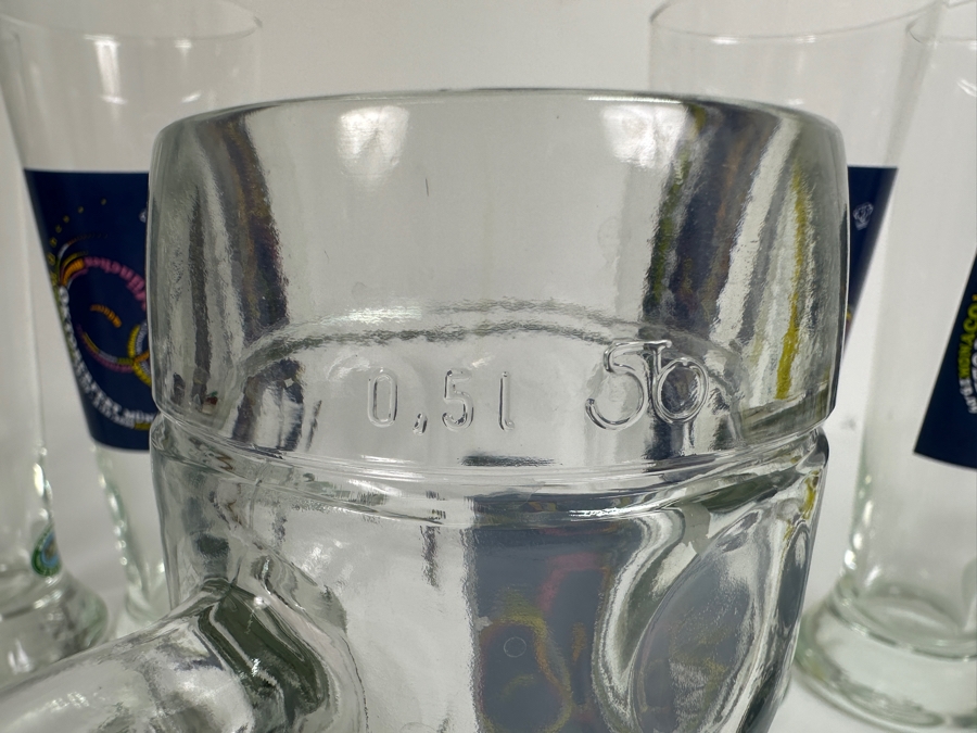 Collection Of (7) Vintage German Oktoberfest Munchen Glass Beer Mugs [Photo 7]