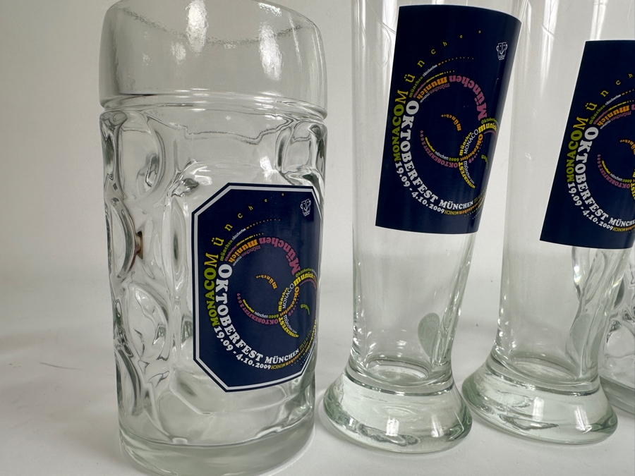 Collection Of (7) Vintage German Oktoberfest Munchen Glass Beer Mugs [Photo 6]