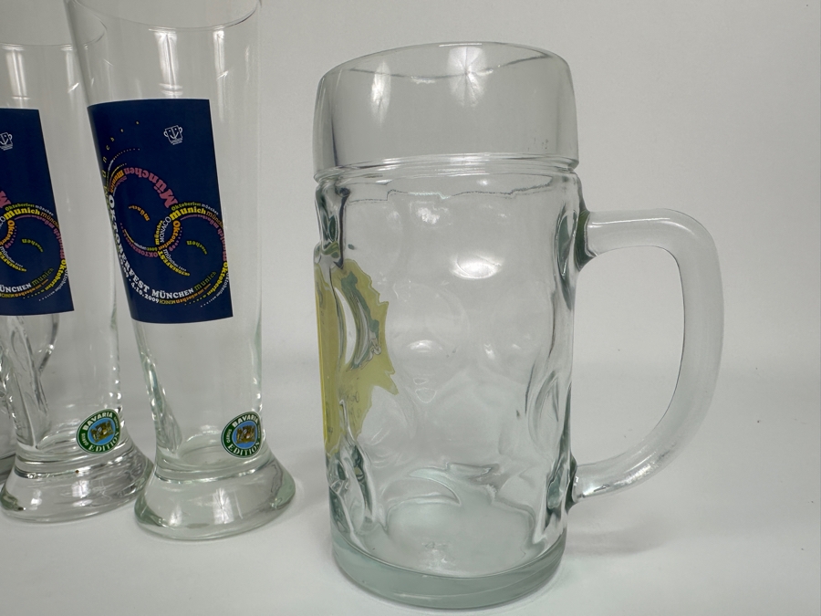 Collection Of (7) Vintage German Oktoberfest Munchen Glass Beer Mugs [Photo 4]