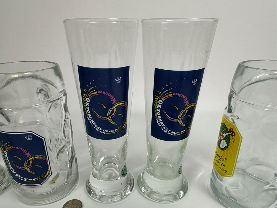 Collection Of (7) Vintage German Oktoberfest Munchen Glass Beer Mugs [Photo 5]