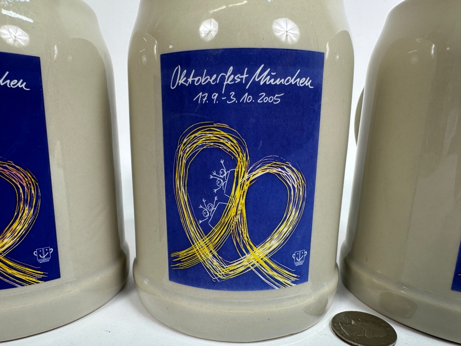 Collection Of (4) Vintage German Oktoberfest Munchen 0.5L Ceramic Beer Mugs 5H [Photo 2]