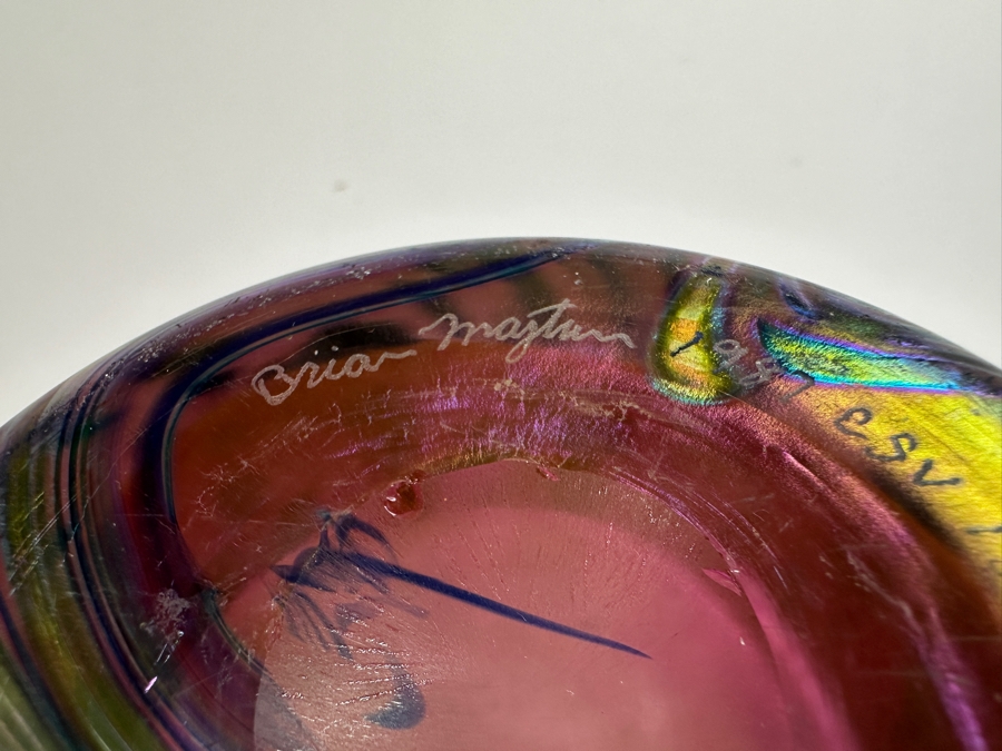 Vintage 1987 Brian Maytum Studio Glass Vase 10.75H [Photo 9]