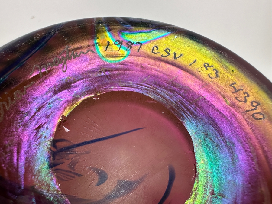 Vintage 1987 Brian Maytum Studio Glass Vase 10.75H [Photo 7]