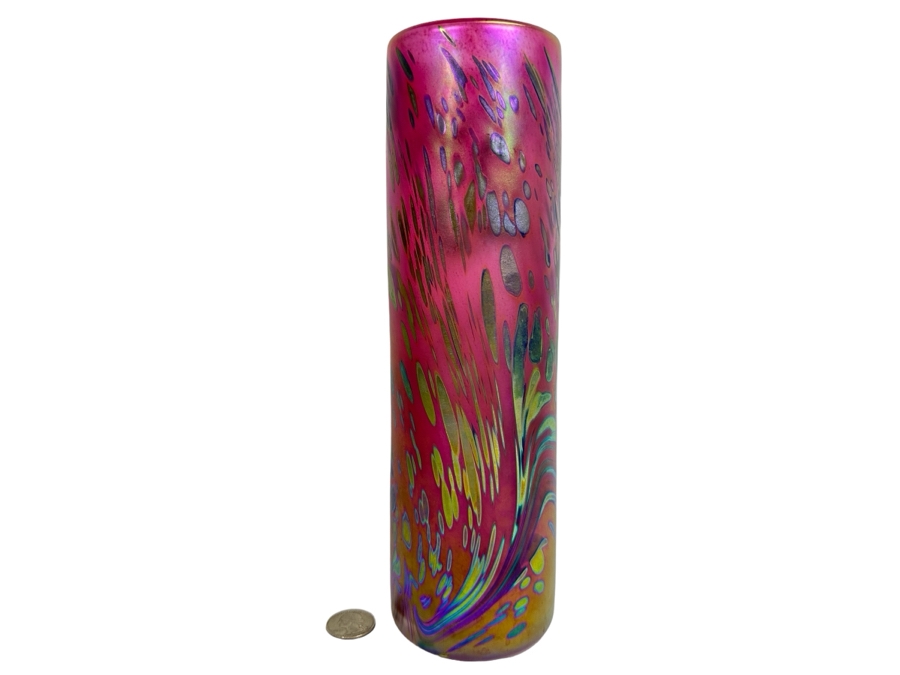 Vintage 1987 Brian Maytum Studio Glass Vase 10.75H [Photo 1]