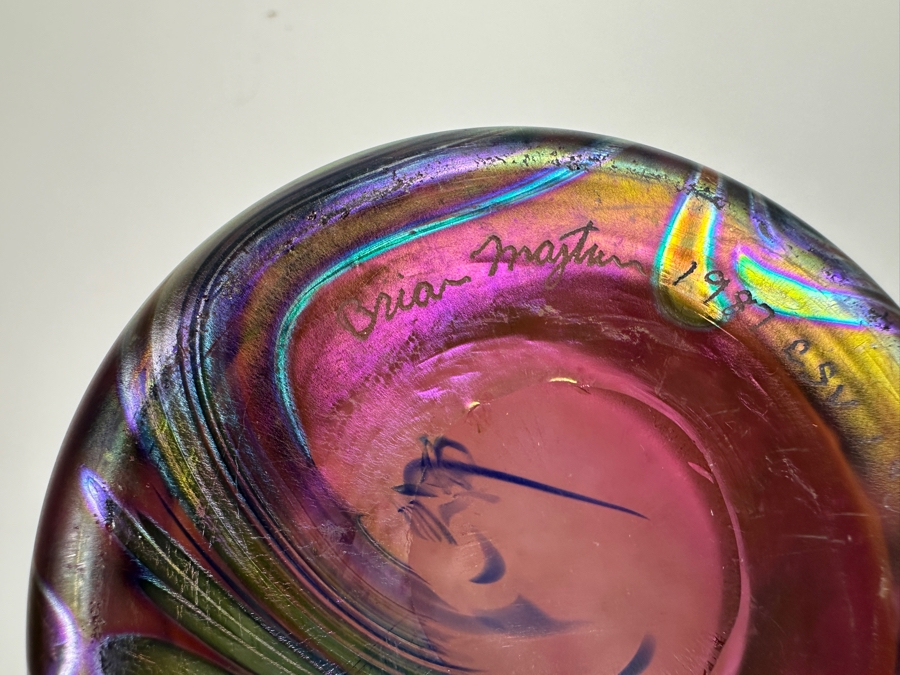 Vintage 1987 Brian Maytum Studio Glass Vase 10.75H [Photo 5]