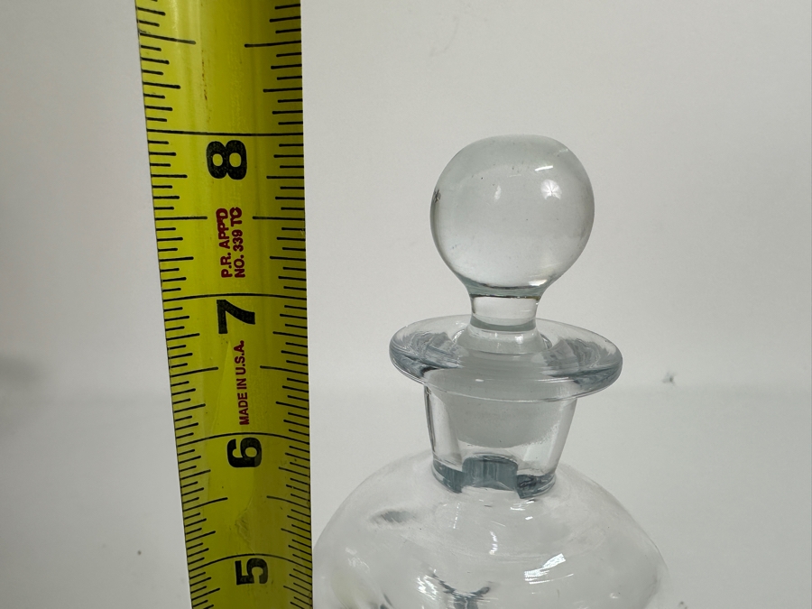 Vintage Danish Modern Holmegaard Kluk Kluk Pinched Glass Bottle With Stopper 8H [Photo 6]