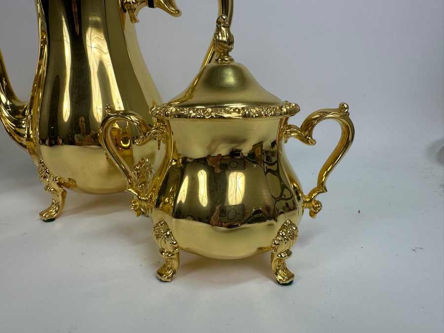 International Silver Company Countess Gold Plated Coffee Pot, Tea Pot, Creamer and Sugar [Photo 6]