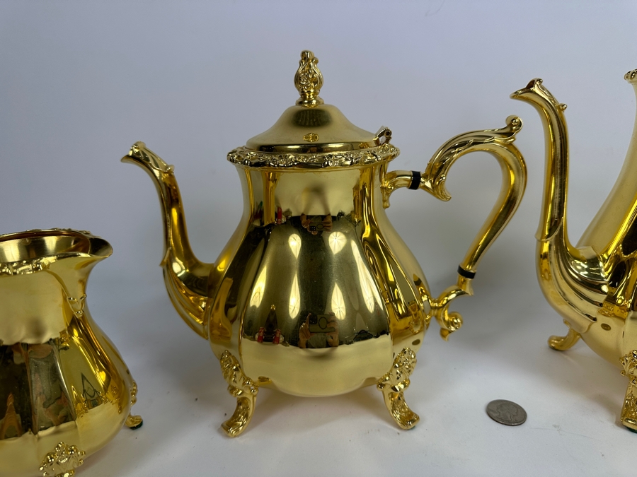 International Silver Company Countess Gold Plated Coffee Pot, Tea Pot, Creamer and Sugar [Photo 4]