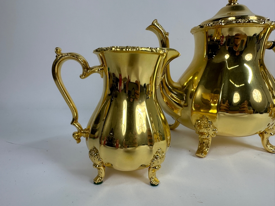 International Silver Company Countess Gold Plated Coffee Pot, Tea Pot, Creamer and Sugar [Photo 5]