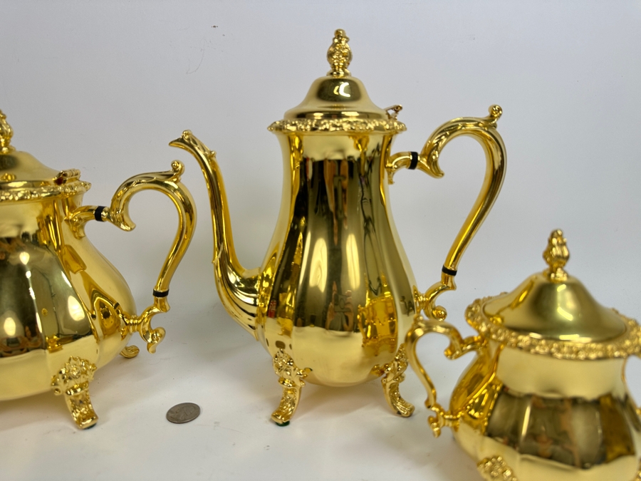 International Silver Company Countess Gold Plated Coffee Pot, Tea Pot, Creamer and Sugar [Photo 3]