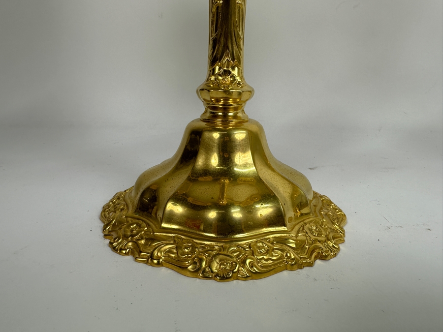 International Silver Co. Webster Wilcox Gold Plated Pair of Candelabra 11'W x 11'H [Photo 4]