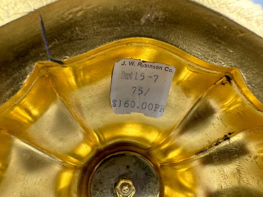 International Silver Co. Webster Wilcox Gold Plated Pair of Candelabra 11'W x 11'H [Photo 5]