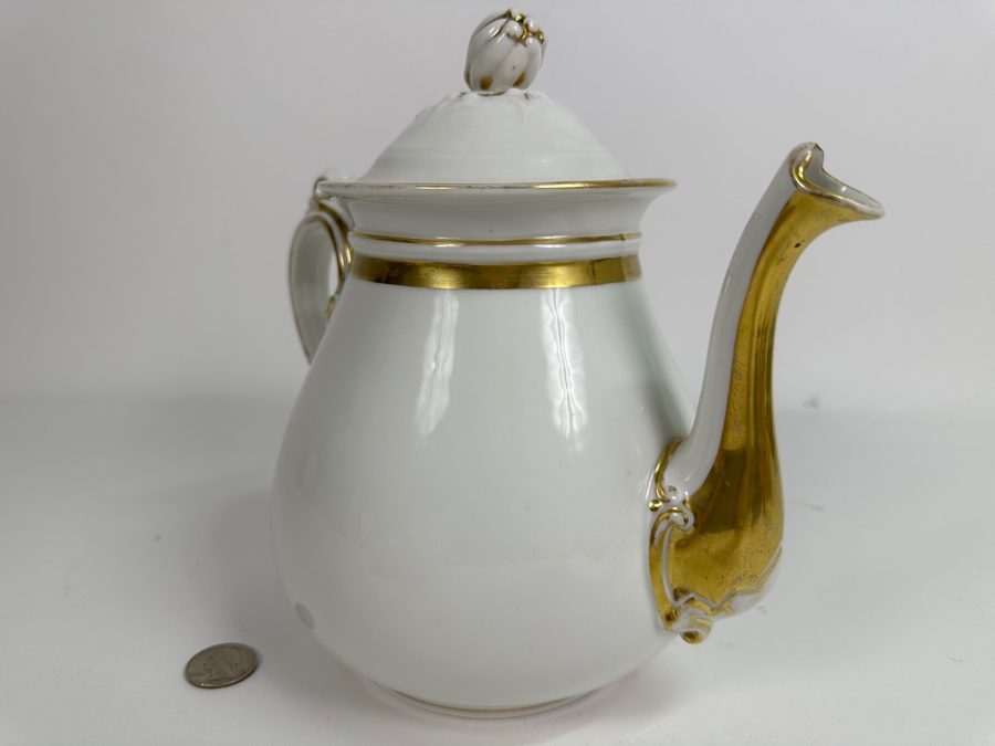 Antique Haviland Limoges Hand Painted Tea Pot 8.5'H [Photo 5]