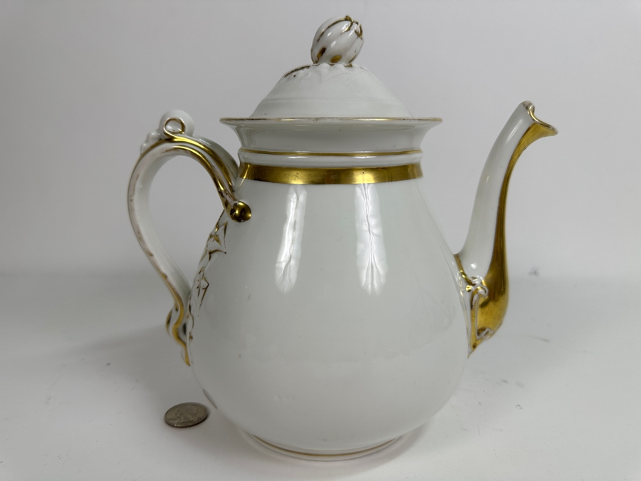 Antique Haviland Limoges Hand Painted Tea Pot 8.5'H [Photo 2]