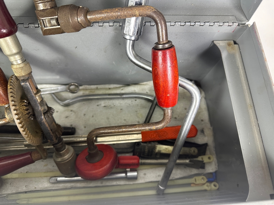 Vintage Sears Craftsman Metal Toolbox With Vintage Tools - See Photos [Photo 6]