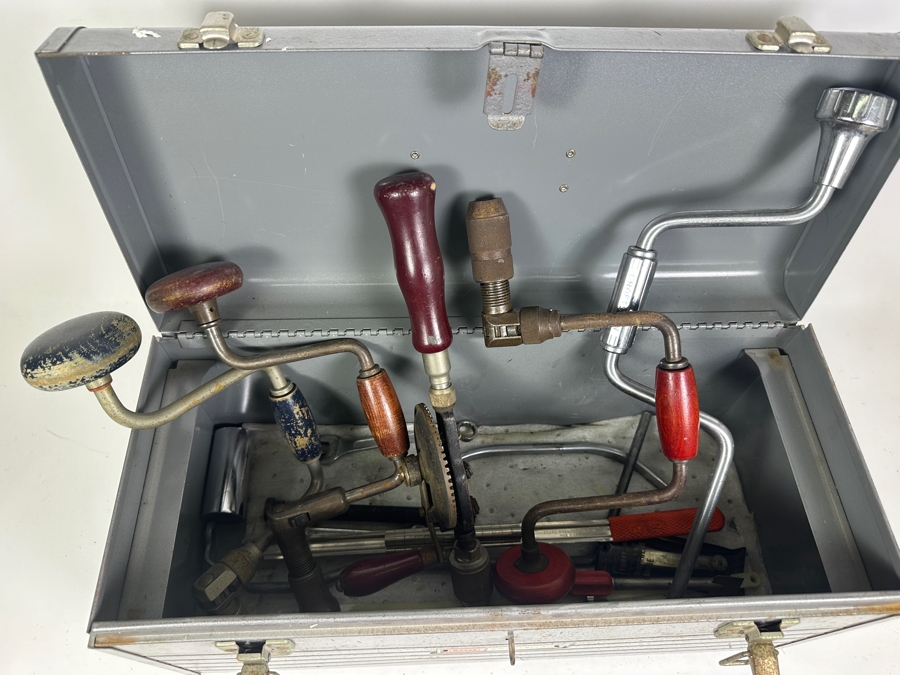 Vintage Sears Craftsman Metal Toolbox With Vintage Tools - See Photos [Photo 4]