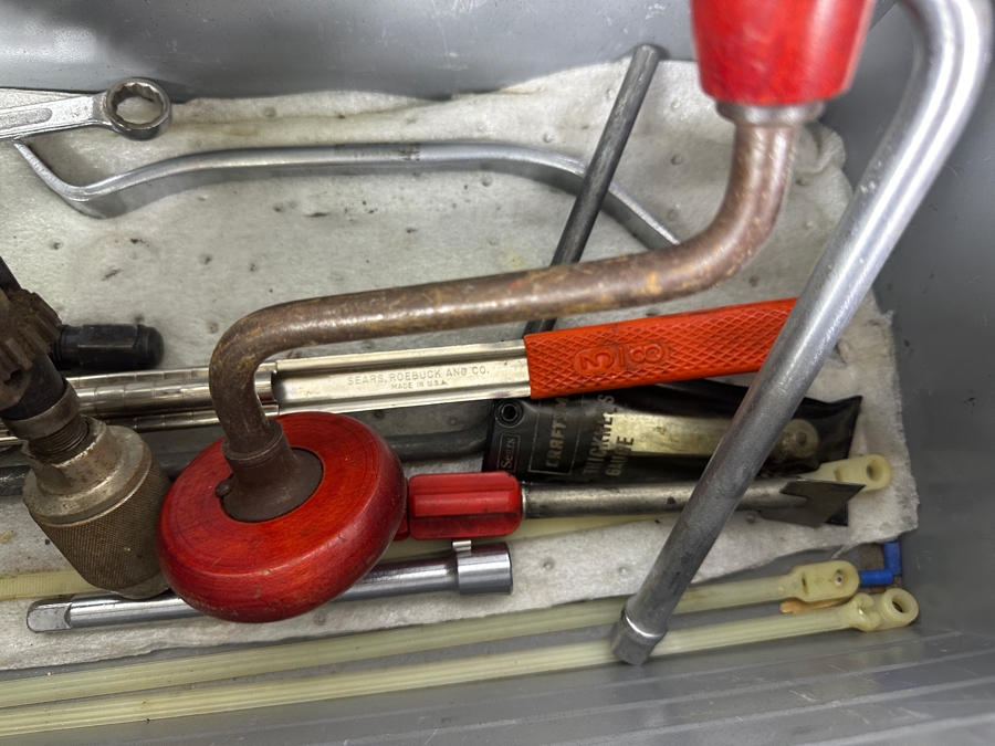 Vintage Sears Craftsman Metal Toolbox With Vintage Tools - See Photos [Photo 7]