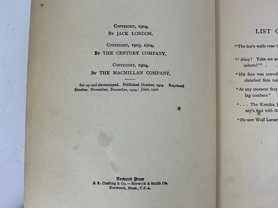 “The Sea Wolf” Hardcover Book by Jack London 1906 Reprint [Photo 7]