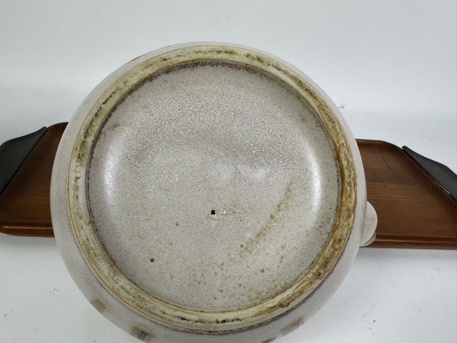 Just Added - Mid century Modern Japanese Koyo by Kasuga Stone Ware Coffee Pot and Glazed Ceramic Tea Pot on Karl Holmberg Teak Tray [Photo 7]