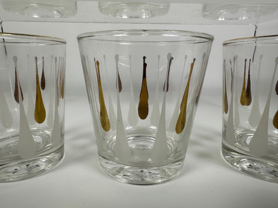Just Added - (6) Mid-Century Modern Atomic Barware Glasses 3.25H & 5.5H [Photo 3]