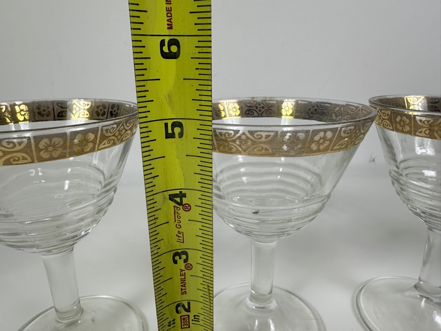 Just Added - (4) Vintage Mid-Century Stemware Glasses 5H [Photo 4]