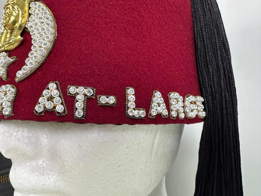 Just Added - Vintage Shriner's Jeweled Masonic Fez Hat 'EGYPT' By Harry M. Osers Co. Fine Handmade Fezzes, 50 Years Scottish Rite Pin, American Legion 40 Years Pin And Hat Box [Photo 6]