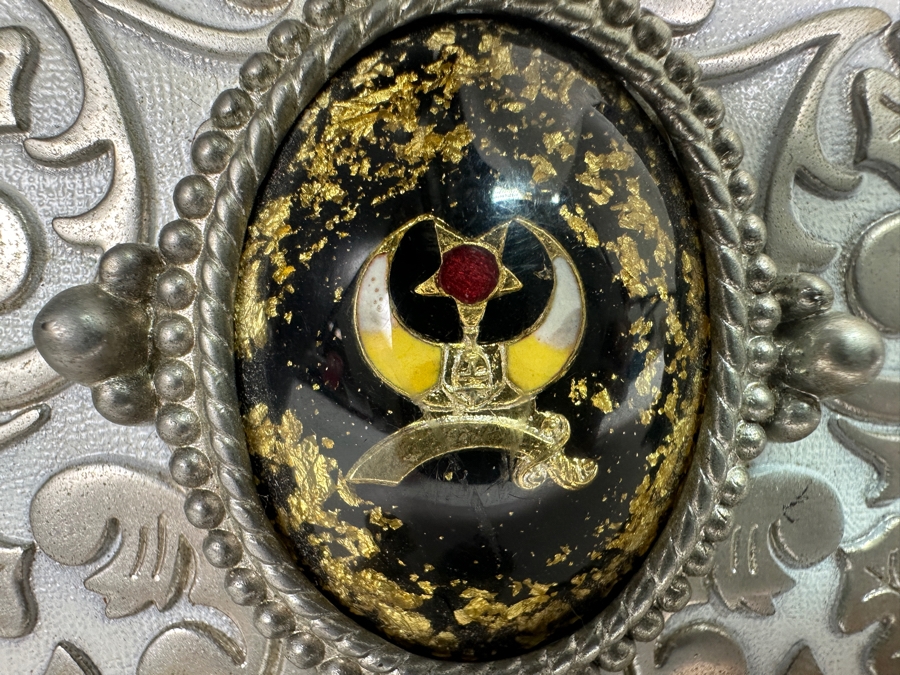 Just Added - Vintage Shriner's Jeweled Masonic Fez Hat 'EGYPT' By Harry M. Osers Co. Fine Handmade Fezzes, 50 Years Scottish Rite Pin, American Legion 40 Years Pin And Hat Box [Photo 8]