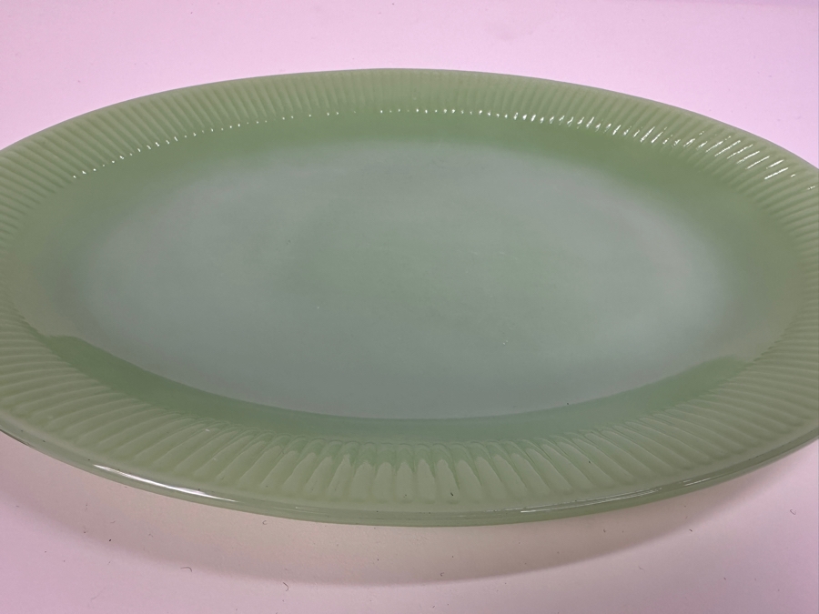Just Added - Vintage Anchor Hocking Fire King Oval Jadeite Platter 12 X 9 [Photo 5]