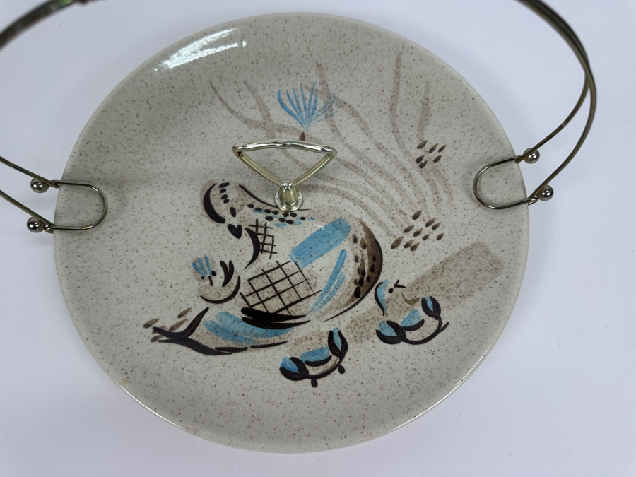 Just Added - Vintage Red Wing USA Pottery Bob White Serving Plate With Handles 11W [Photo 2]