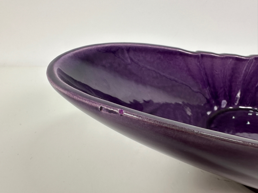 Just Added - Purple Red Wing USA Pottery 664 Centerpiece Bowl 14.5W X 6D X 2.5H [Photo 5]