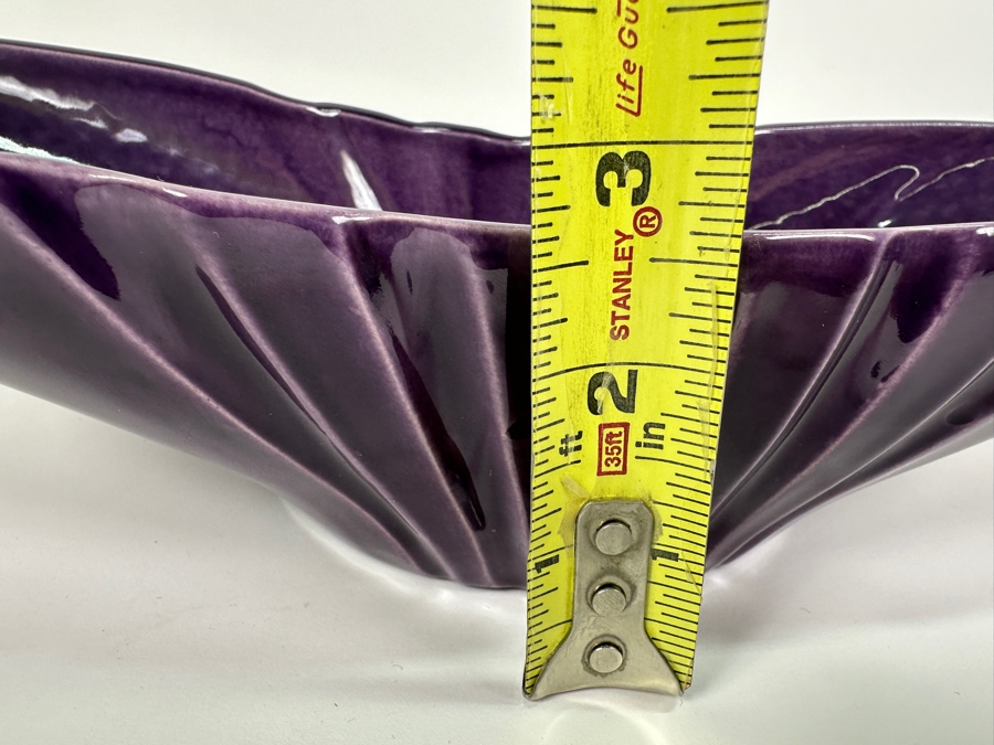 Just Added - Purple Red Wing USA Pottery 664 Centerpiece Bowl 14.5W X 6D X 2.5H [Photo 10]