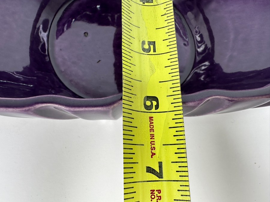 Just Added - Purple Red Wing USA Pottery 664 Centerpiece Bowl 14.5W X 6D X 2.5H [Photo 9]