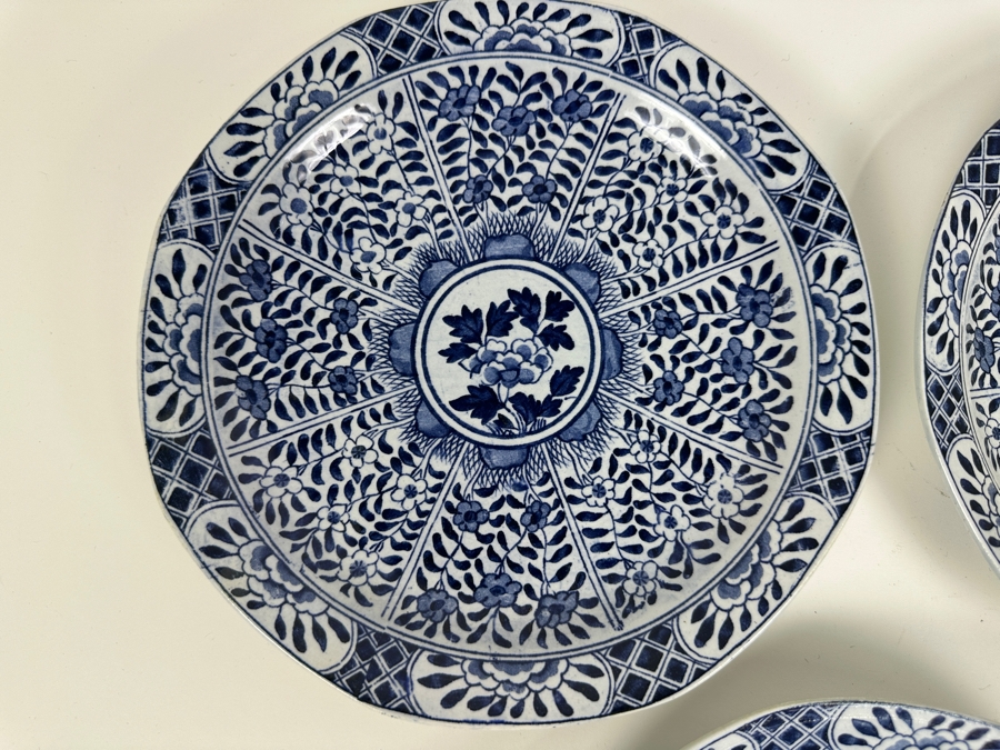 Just Added - (5) Chinese Qinq Dynasty Xangxi (In The Taste Of) Blue & White Chinese Signed Porcelain Plates 8'W [Photo 7]